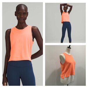 LULULEMON Orange Soda Moisture Wick Seamless High Low Hem Train To Be Tank Top